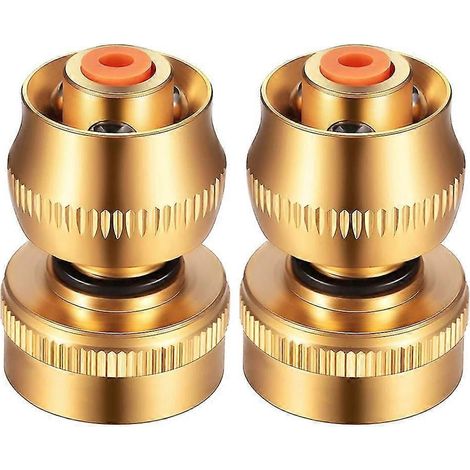 2 Pieces Solid Brass 3/4 Inch Garden Hose Jet Nozzle Quick Connectors Fittings No-leak Adjustable Twist Shot Watering Sprayer For Lawn Ground Car (1/5)