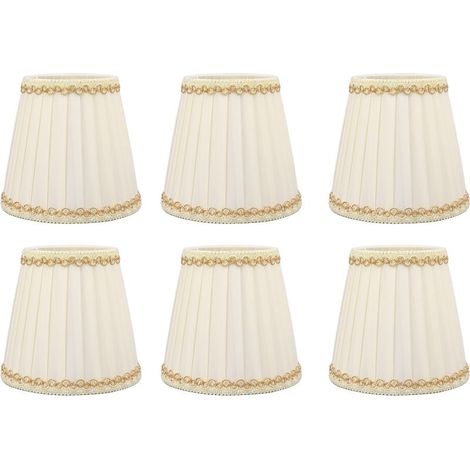 6 pièces ensemble petit abat-jour Style moderne pince en tissu sur ampoule lustre abat-jour pour mur de Table (1/5)