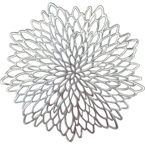 Sets de table ronds en PVC, lot de 6, motif feuille, lavables, en vinyle résistant à la chaleur (1/5)