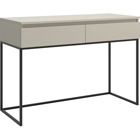 Selsey Bemmi - Schminktisch mit 2 Schubladen, schwarzen Beinen, Graubeige, 120 cm (1/5)