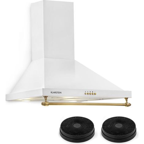 Klarstein – Hotte aspirante murale 60 cm – Débit d'air 610 m³/h – Éclairage LED – Filtres à charbon actif inclus – Cheminée télescopique (1/5)