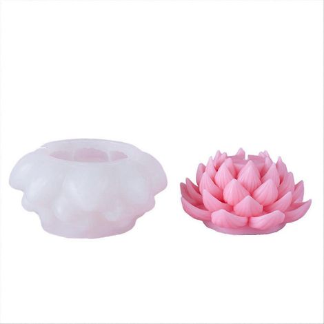 Silikonform in Lotus-Kerzenform für Seife, Duftdekorationen, flexible Silikonform für DIY-Kreationen, blütenförmiges Ornament, 1 Stück (1/5)
