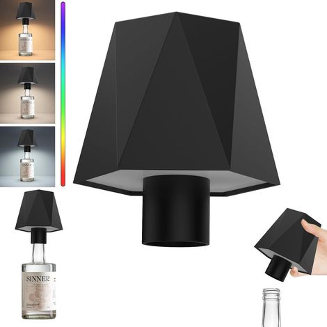 Embout de lampe LED rechargeable, batterie USB sans fil, étanche IP54, abat-jour pour bouteille, convient pour table, fête, hôtel [Classe énergétique E]