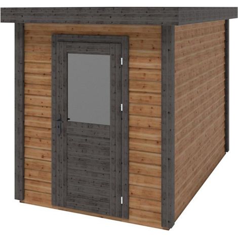 Abri de jardin en bois Vala 2.09x3.09m - 6.46m2 - Ep. 28mm - Traité (1/3)