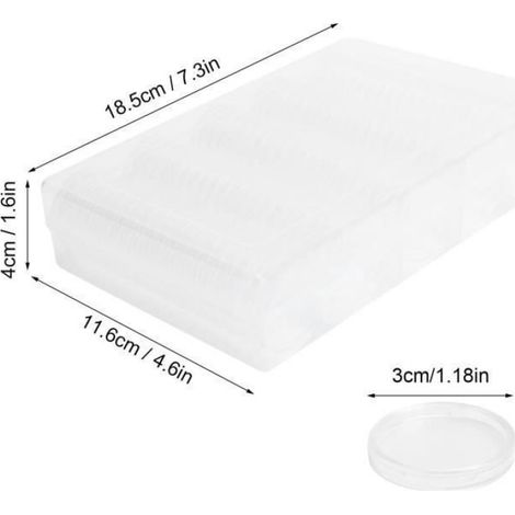 Boîte plastique transparente 50x29x3mm pour lingots or argent