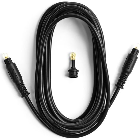 EKON Cavo In Fibra Ottica Con Connettori Toslink E Adattatore 3,5 Mm Toslink 3 Metri Nero (1/2)