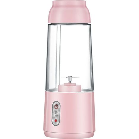 300ml USB Charging Cable, Cordless Blender, Portable Blender with Stainless Steel Blade (Pink)