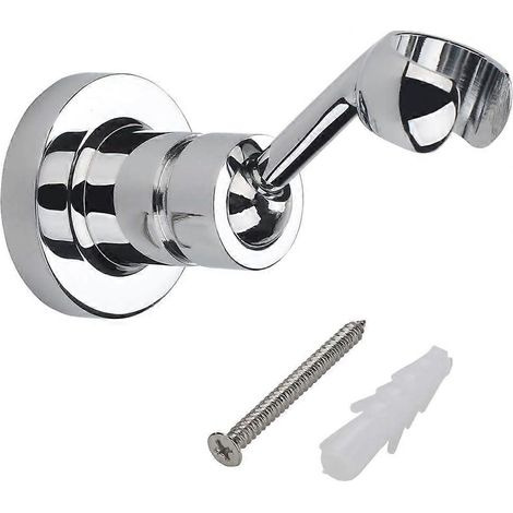 Support de pommeau de douche mural en cuivre chromé, réglable à 360°, compatible avec pommeau de douche à main et flexible de douche standard. (1/5)