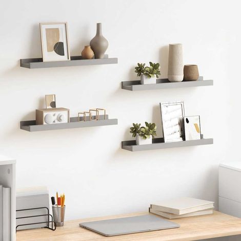 Wandregale 4 Stk. Grau 40x9x3 cm