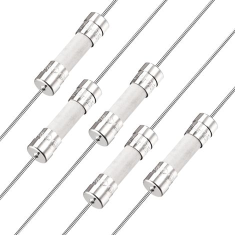 Coup Lent Fusible Temporisation Fil Conducteur Fusibles Céramique 5mm x 20mm 250V T2A 5Pcs (1/5)