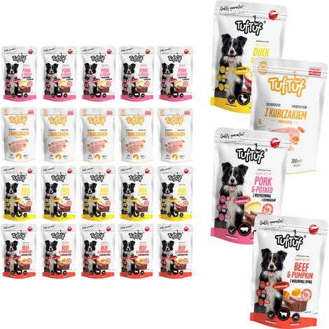 Cibo umido per cani TufTuf, mix di gusti, 20 bustine da 300 g, al gusto di carne. (1/5)