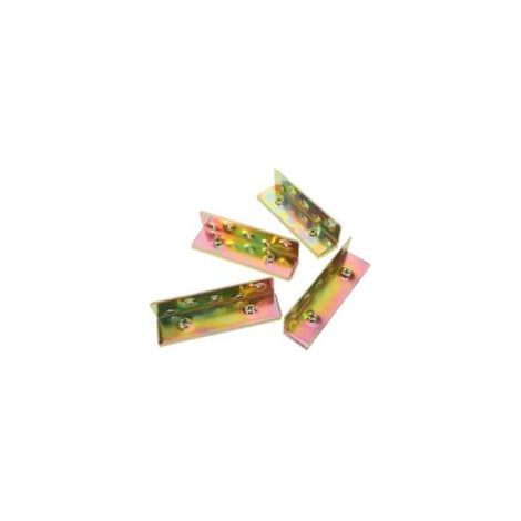 Juego de 4 soportes de metal dorado para rieles de cama, fijaciones resistentes, 148 x 44 x 35 cm, conectores de marco de cama resistentes a la corrosión, herrajes para Crezuo