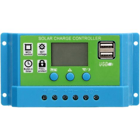 Solarladeregler mit digitaler Anzeige und einstellbaren Parametern für 12 V und 24 V
