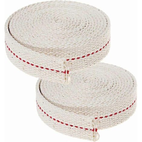 Mèche de lampe en coton de 4 mètres, mèches de rechange pour brûleurs de lampes à huile (blanches) - Lot de 4 (1/5)