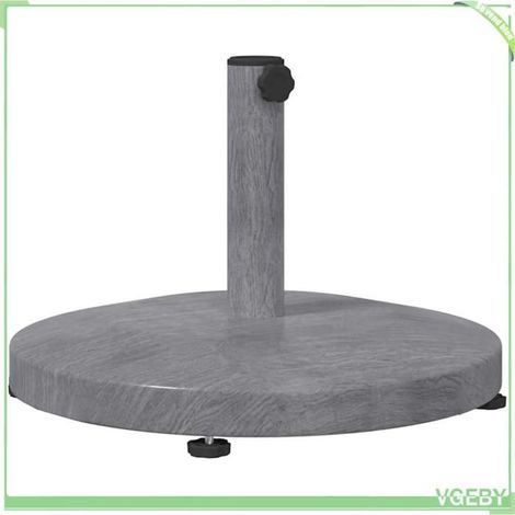 Base de parasol - FAFEICY - 42010010 - Aspect bois gris foncé - Acier - 48 x 48 x 32 cm (1/5)