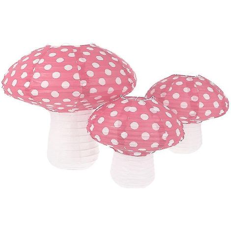 3 décorations en forme de champignons