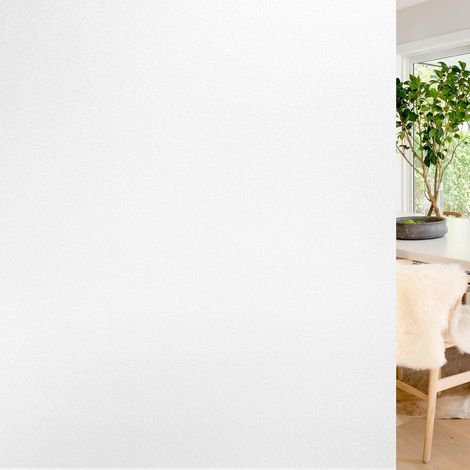 Static window film - Blackout and privacy - For bathrooms, offices and bedrooms - 30 cm x 3 m - Frosted white (1/5)