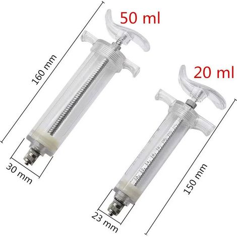 1 jeu de sondes d’alimentation pour animaux de 20 ml avec 6 buses réglables, seringues réutilisables en plastique et acier inoxydable pour animaux : moutons, vaches, porcs, chiens, chats. (1/4)