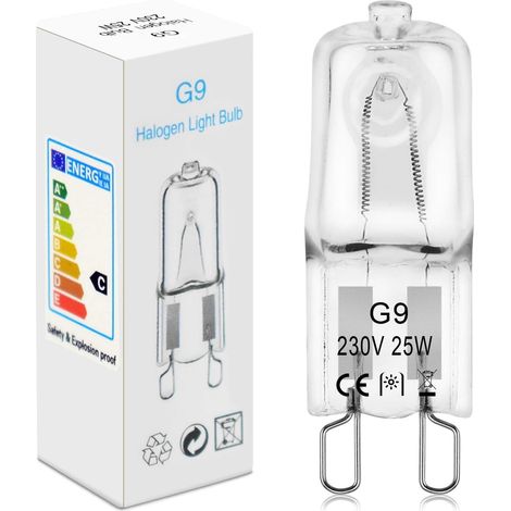 Ampoule Halogene G9(4 Pièces) 25W 230V 2800K Sans Scintillement Dimmable, Lampe salon halogène,Ampoule four g9 25w 300 degré pour Hotte de Cuisine,Four,Plafonnier,Bain,Spots,Appliques Murales (1/5)