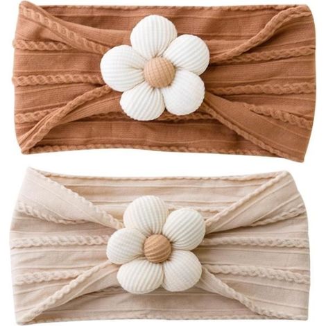 (Leuchtende und fröhliche Farben) Baby-Stirnband – Nicht spezifiziert – 2 Stück – Leuchtende Farben – Bequem – Vintage-Design (1/2)