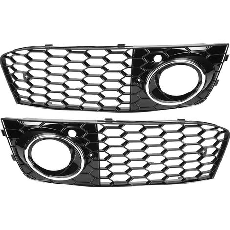 Marco de cubierta para faros antiniebla, marco de malla para faros, compatible con Audi A4 B8 2009-2011 (Electroplate) -Crezuo