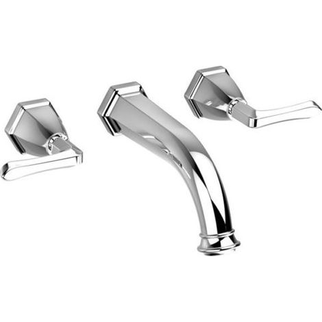 Rubinetto lavabo a parete classico in ottone massiccio cromato