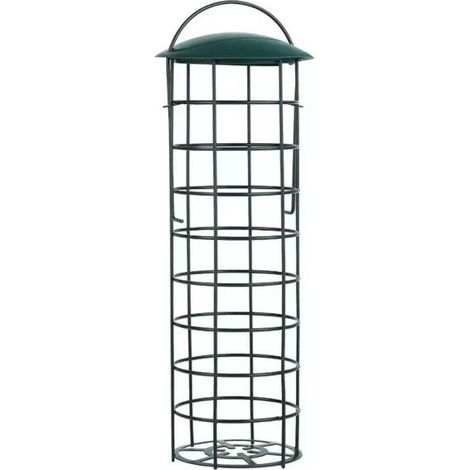 mangeoire pour oiseaux 24081 avec quatre boules à mésanges, mangeoire rechargeable pour oiseaux sauvages, noire, plastique, lot de 1 (1 x 360 g)(Globules graisseux exclus) (1/2)
