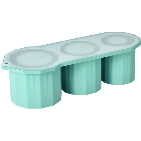 Moule à glaçons en silicone à motif treillis, démoulage facile, pour une fabrication de glaçons lisses, vert (1/5)