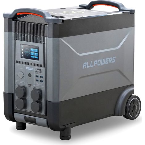 Portable Home Battery Power Station LiFePO4 Battery Expandable 3600Wh 21600Wh, 4000W AC Output, Voice Control Solar Generator For Home Backup Travel Outdoor Camping ALLPOWERS R4000 (1/5)