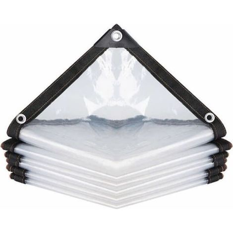 Bâche transparente en PVC haute résistance, matériau robuste et imperméable pour terrasse, balcon, toit et fenêtre, protection (1/5)