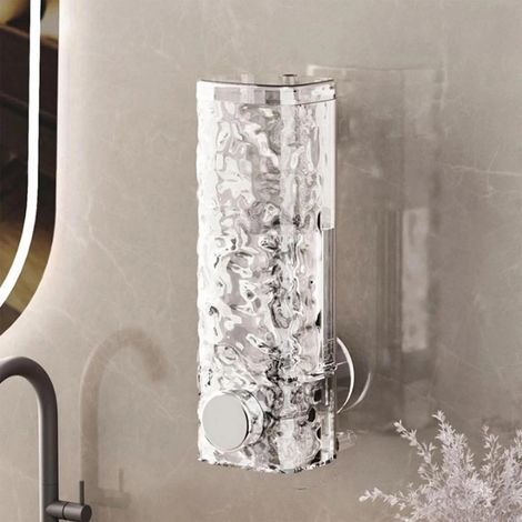 Distributeur De Savon À Ventouse - 450 ml - Pour Salle De Bain Et Cuisine - Sans Perçage - Fixation Sur Surface Lisse - 1 Pièce (1/5)