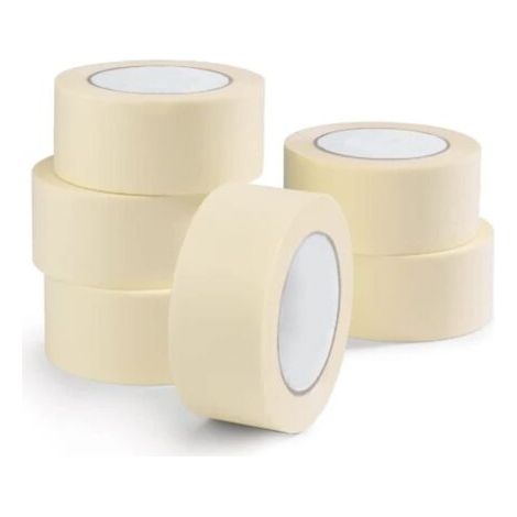 Nastro adesivo per mascheratura e verniciatura. L'adesivo non lascia residui. Disponibile in confezioni da 6 rotoli, 48 mm x 50 m (Confezione da 6 rotoli - 50 m). (1/5)