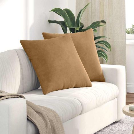 Sofakissen 2 Stück Braun 80 x 80 cm Cordstoff