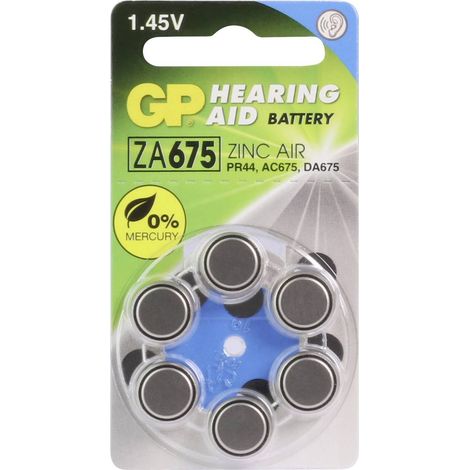 Gp Batteries Blister 6 Batteria a Bottone PR44 per Protesi Acustiche (1/4)