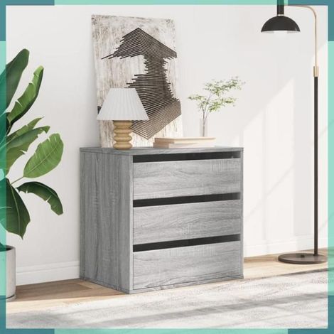852848 Commode d'angle sonoma gris 60x41x58 cm bois d'ingénierie (1/5)