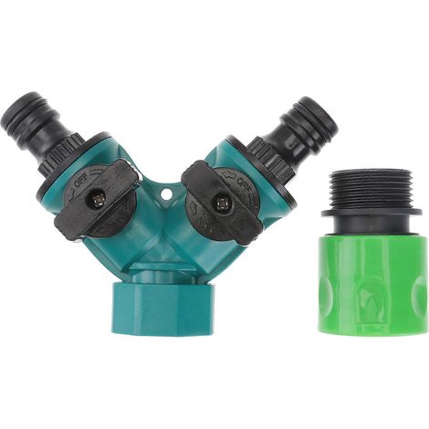 Raccords de dérivation à connexion facile pour jardiniers et lave-autos, verts, 10,5 x 7,5 cm, 1 pièce (1/5)