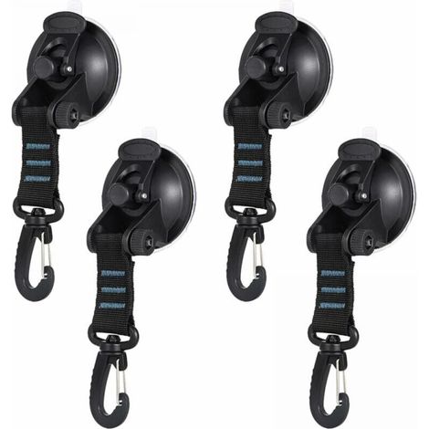 4 Pieces Caravan Suction Cup Anchor, Suction Cup Anchor Camping Suction Cup Anchor with Tether for Home, Car, Awnings, Tarps, Car Bungees (1/5)