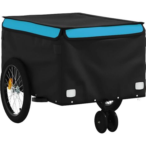 Remorque chariot transport de vélo 30 kg fer bleu (1/5)