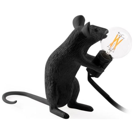 Table Lamp - Mouse Rat Kids Lamp - Resina Black