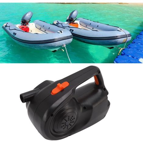 – Pompa ad aria elettrica da 80 W – Caricabatterie da auto 12 V – Portata 350 l/min – Gonfiaggio rapido per gommoni e materassini gonfiabili -Crezuo