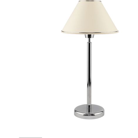 Lampada da tavolo studio cromo paralume ecrù E27 15W Jupiter