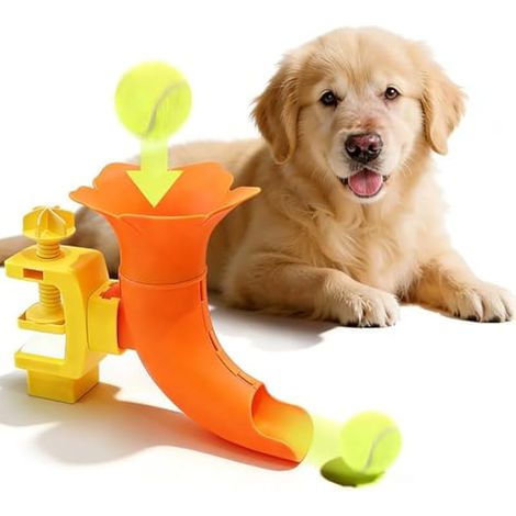 Lancement de balle de tennis automatique interactif longue distance antidérapant avec clip réglable à 360 degrés, pour maison, dortoir, appartement, jardin, cour, patio, parc (orange) (1/5)