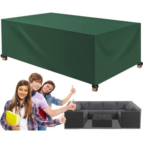 Gartentischabdeckung 170 x 80 x 80 cm, winddicht/UV-beständig/kältebeständig, schützt Tische/Stühle/Sofas, grün
