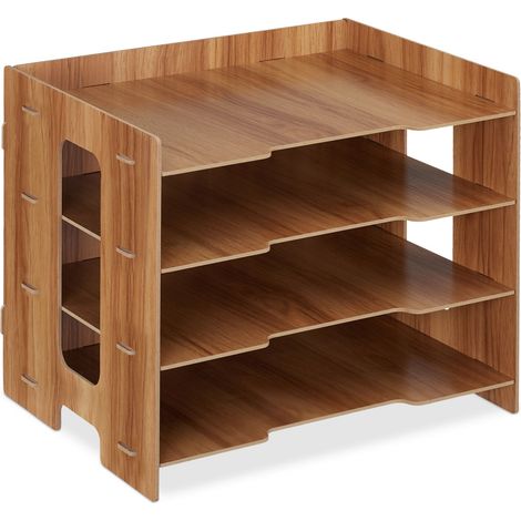 Pratico organizer per documenti da scrivania 27 x 32,5 x 25 cm in MDF bianco 130012150