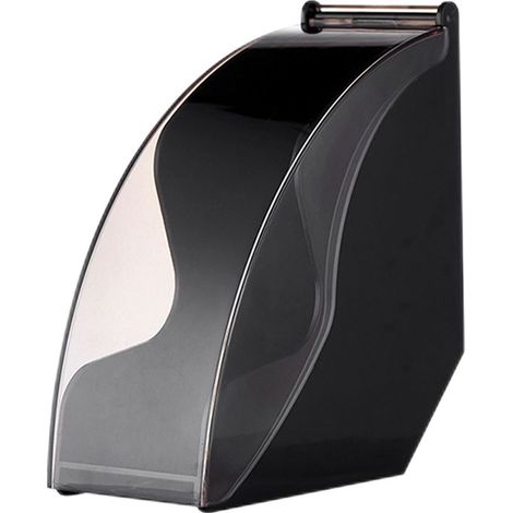 Porte-filtre à café de comptoir, résistant à l'humidité et à la poussière, capacité de 100 feuilles, compatible avec les filtres V60 - Noir (1/5)