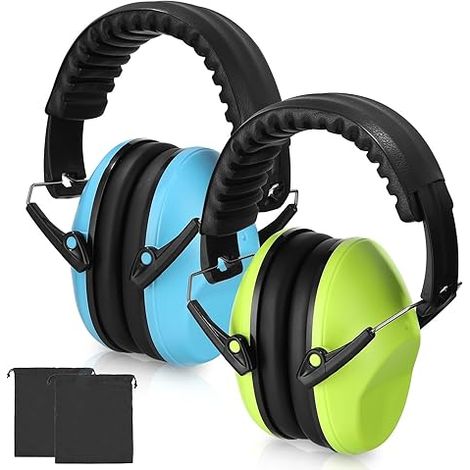 Casque Anti Bruit Enfant 2 Pièces Casque Pliable Réglable Garcon et Fille Âge 3-16 Years Casque Anti-Bruit pour Milieu Bruyant ou Stressant avec 2 Sacs de Rangement (1/5)
