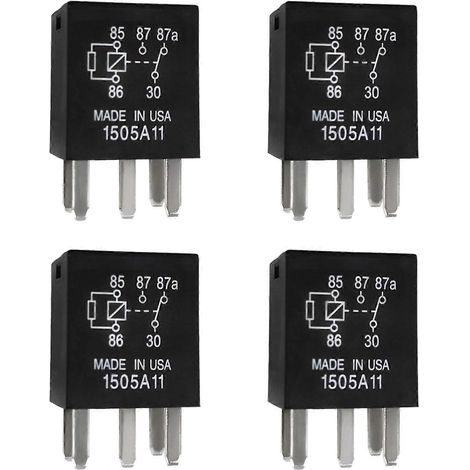 Quatre relais de puissance, relais de puissance automobile à 5 broches 40A, pièces de rechange électriques, relais de puissance standard G8V-RH-1C7T-R-DC12, compatible avec le klaxon du moteur et l'él (1/5)
