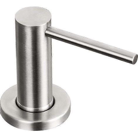 Distributeur de savon en acier inoxydable brossé pour lavabo et plan de travail - Argent (1/5)