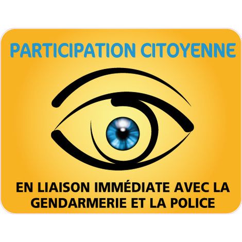 PANNEAU PARTICIPATION CITOYENNE GENDARMERIE et POLICE (PC005) - 900 x 700 mm
