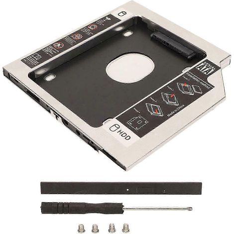 Adaptateur universel pour disque dur 2,5 pouces (9,5 mm) permettant d'ajouter un second SSD/HDD, compatible avec les ordinateurs portables et les lecteurs optiques CD/DVD (disque non inclus). WHBYV (1/4)